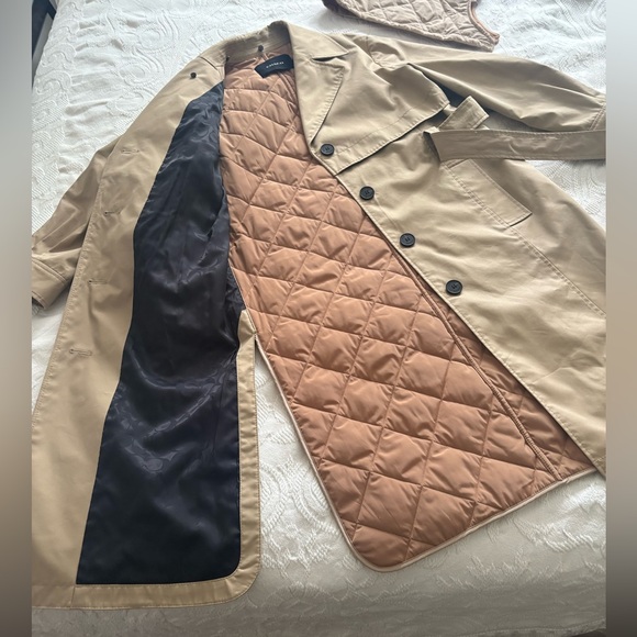 New Coach Quilted Long Trench Coat in Classic Khaki - Picture 5 of 15